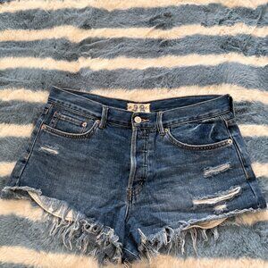 We The Free Indigo Denim Jean Shorts Size 28